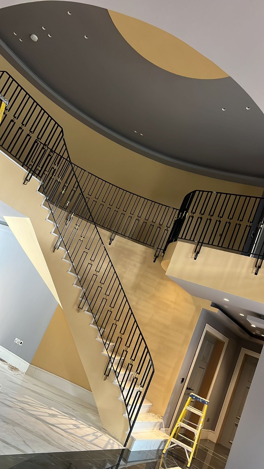 Completed staircase and feature wall finish